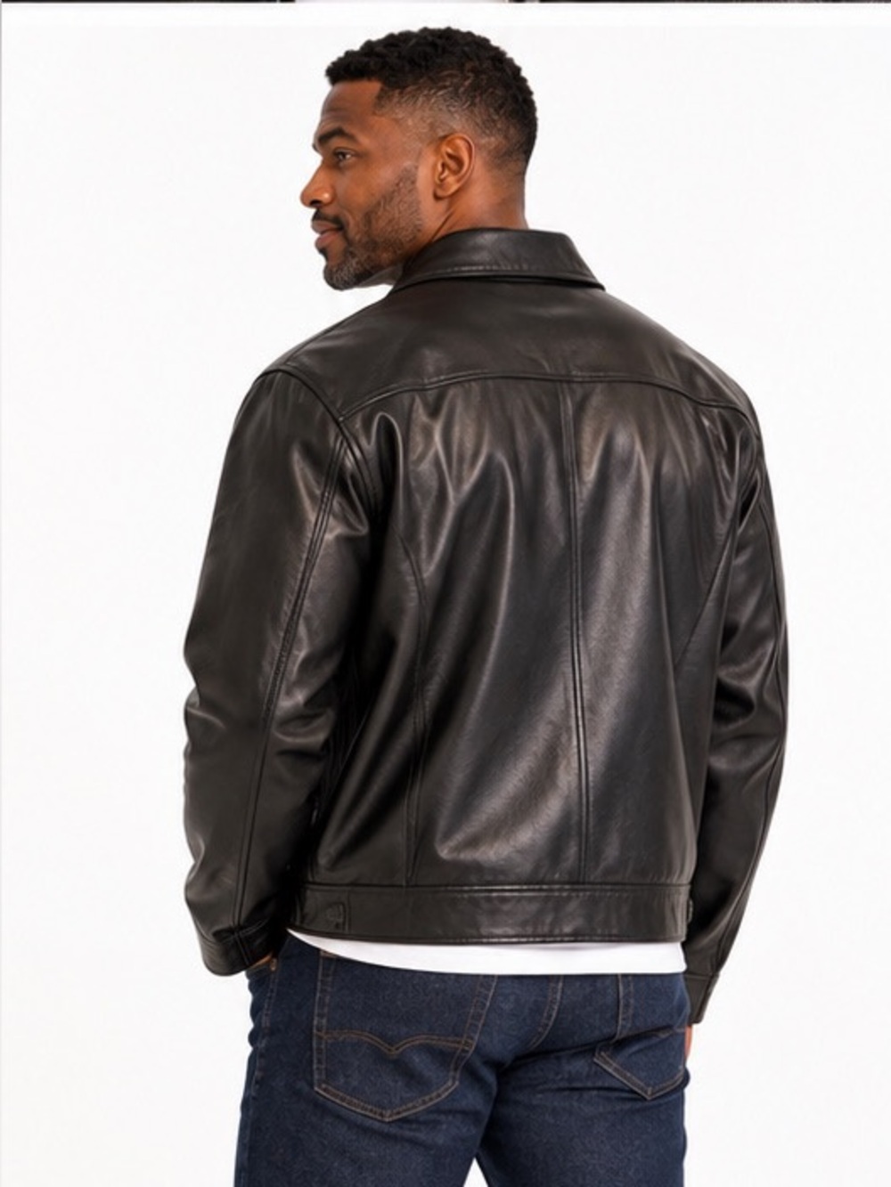 Marc New York Black Leather Bomber Jacket | Quilted Blue Lining | Large | NWT - Picture 11 of 16